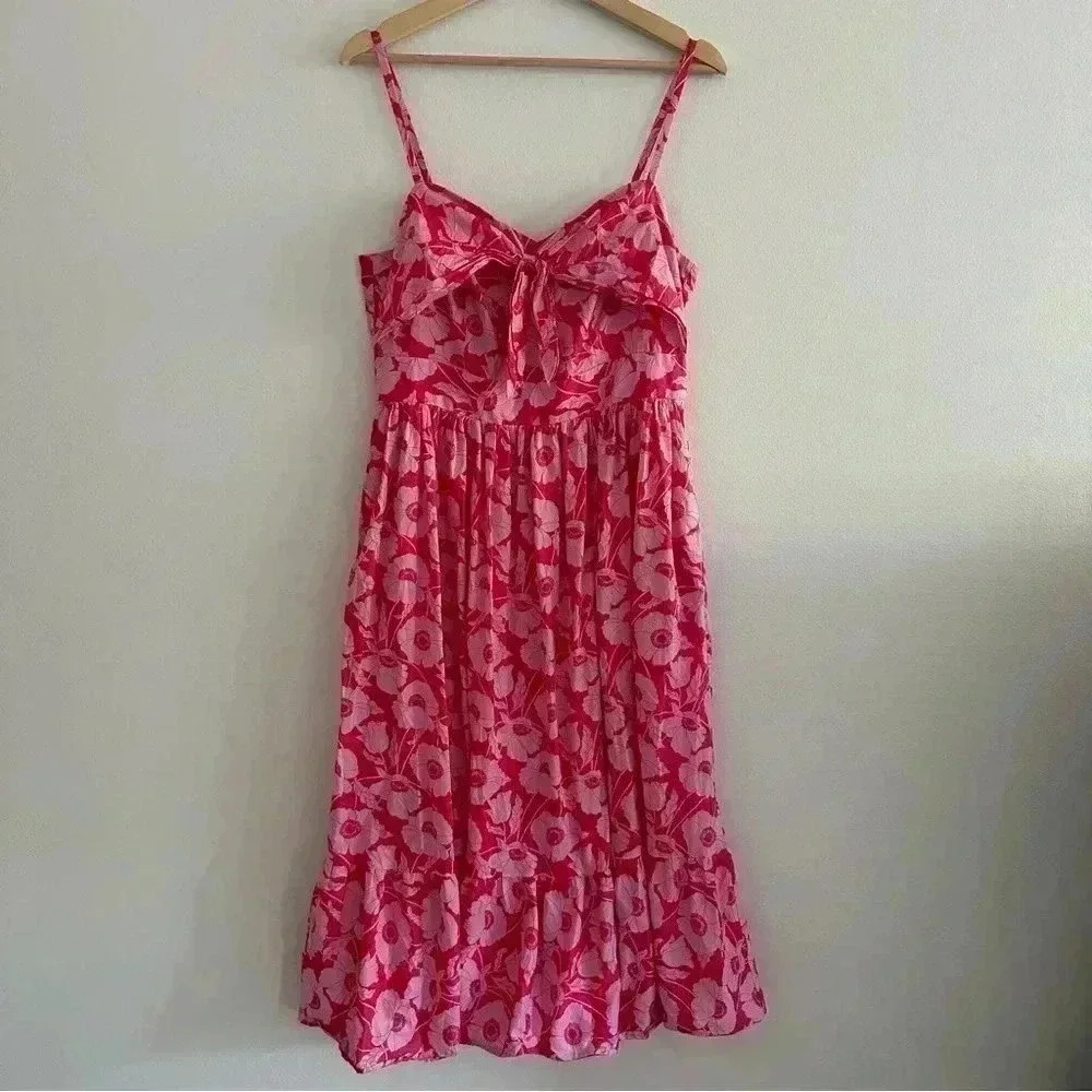 Boden Pink Floral Midi Dress - Picture 7 of 12